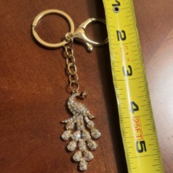 Sparkly Peacock Key Ring/Bag Charm - NEW - Picture 4 of 4
